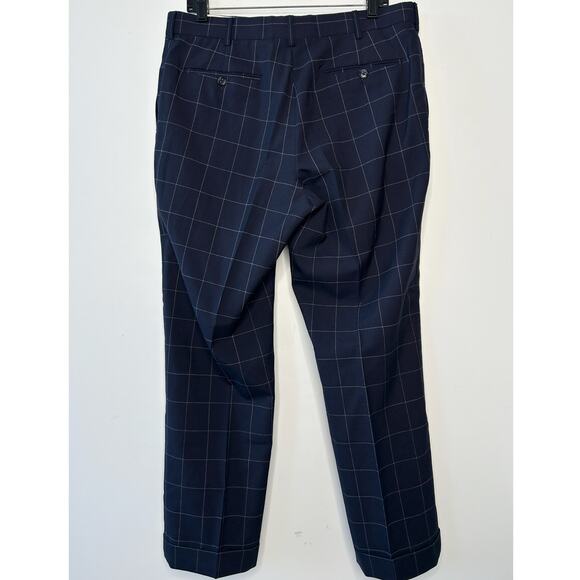 RALPH LAUREN Purple Label Windowpane Dress Pants Mens Size 37 Business Trousers - Picture 7 of 11